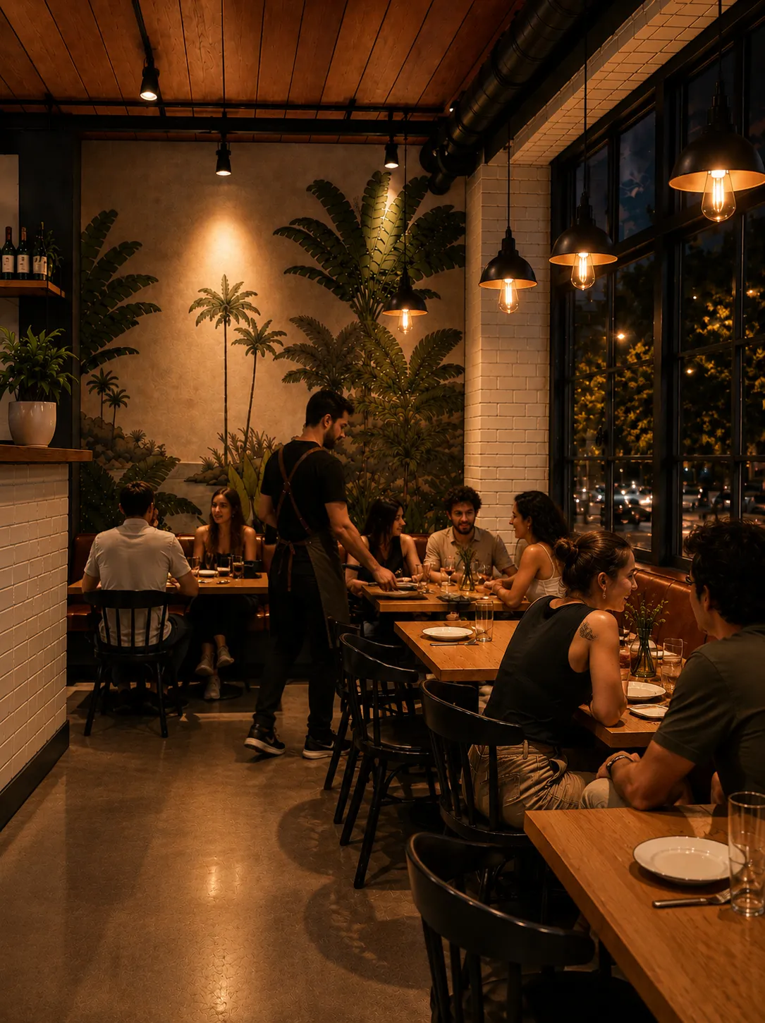 Render final de café, fachada e ambiente externo